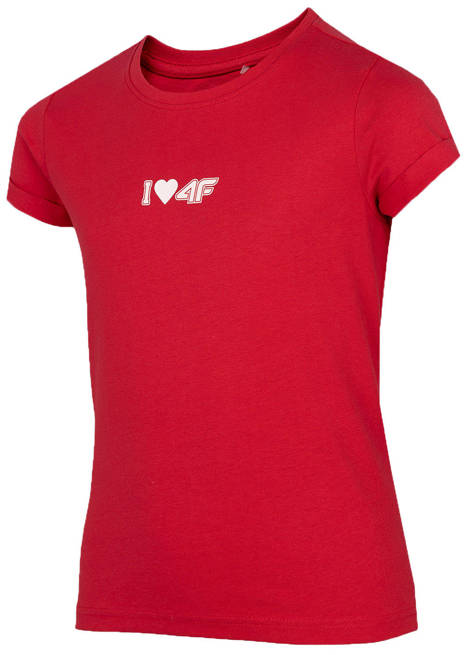T-shirt dziewczęcy 4F JTSD005 bawełniany 