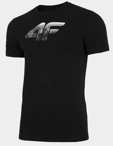T-shirt męski 4F TSM024 czarny bawełna 